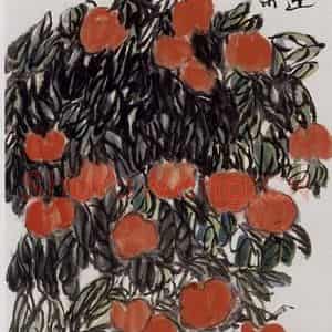 1995年 冯今松《橘颂》国画花鸟作品图片鉴赏