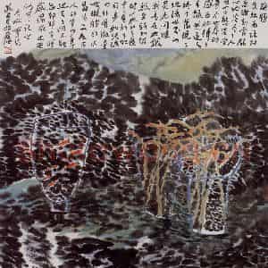 2005年 冯今松《无题》国画花鸟作品图片鉴赏
