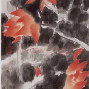 2005年 冯今松《荷花八屏》国画花鸟作品图片鉴赏