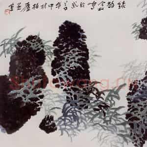 2005年 冯今松《绿韵》国画花鸟作品图片鉴赏