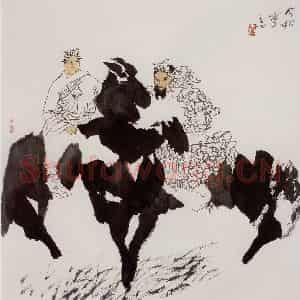 1996年 冯今松《同路人》国画人物作品图片鉴赏