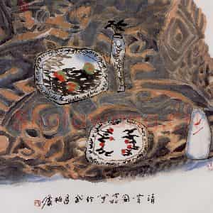 2004年 冯今松《清赏图》国画花鸟作品图片鉴赏