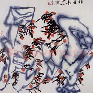 2004年 冯今松《珠有韵》国画花鸟作品图片鉴赏