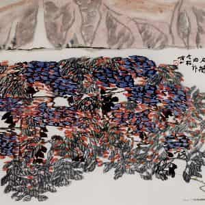 1996年 冯今松《大墙内外》国画花鸟作品图片鉴赏