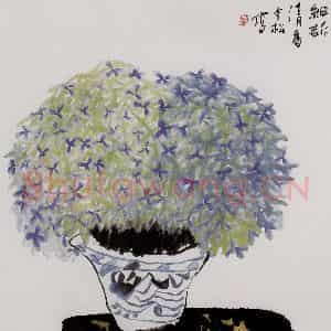 1997年 冯今松《细诉清香》国画花鸟作品图片鉴赏