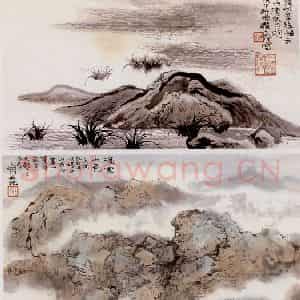 程十发《云间忆旧册》国画山水作品图片鉴赏
