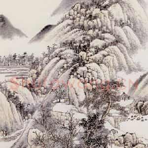 冯超然《山水》国画山水作品图片鉴赏