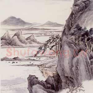 冯超然《山水》国画山水作品图片鉴赏