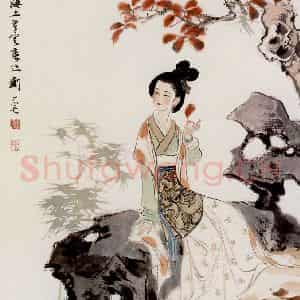 刘旦宅《秋思图》国画人物作品图片鉴赏