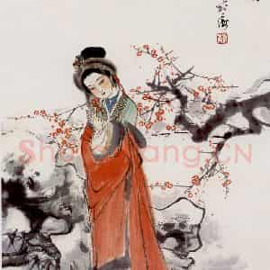 刘旦宅《艳雪图》国画人物作品图片鉴赏