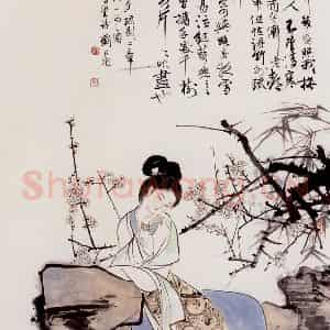 刘旦宅《姜白石闭意》国画人物作品图片鉴赏