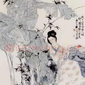 刘旦宅《红了樱桃绿了芭蕉》国画人物作品图片鉴赏