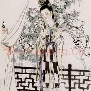 刘旦宅《金陵十二钗十二屏》国画人物作品图片鉴赏