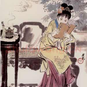 刘旦宅《金陵十二钗十二屏》国画人物作品图片鉴赏