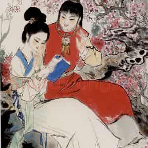 刘旦宅《金陵十二钗十二屏》国画人物作品图片鉴赏