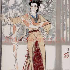 刘旦宅《金陵十二钗十二屏》国画人物作品图片鉴赏