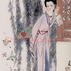 刘旦宅《金陵十二钗十二屏》国画人物作品图片鉴赏