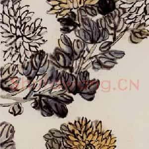 齐白石《菊花》国画花鸟作品图片鉴赏