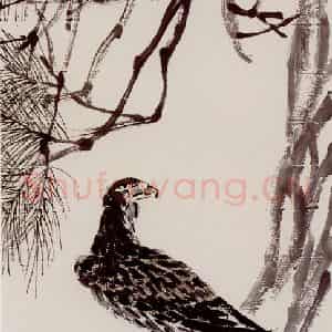 齐白石《松鹰图》国画花鸟作品图片鉴赏