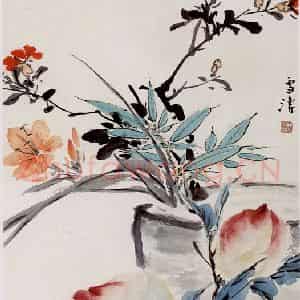 王雪涛《大寿》国画花鸟作品图片鉴赏