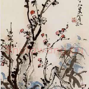 黄宾虹《西泠桥上记游》国画花鸟作品图片鉴赏