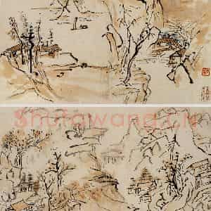 黄宾虹《写生山水册页》国画山水作品图片鉴赏