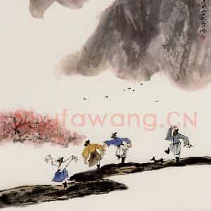 亚明《唐人踏歌图》国画综合作品图片鉴赏