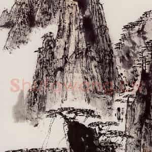 亚明《黄山松云》国画山水作品图片鉴赏