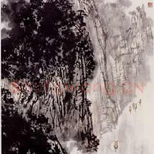 宋文治《峡江》国画山水作品图片鉴赏