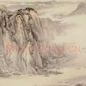 宋文治《江陵之晨》国画山水作品图片鉴赏