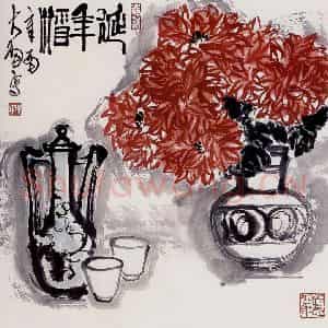 陈大羽《延年酒》国画花鸟作品图片鉴赏