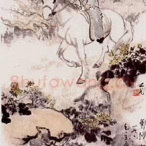 谢之光《战地黄花分外香》国画人物作品图片鉴赏