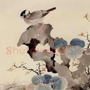 江寒汀《花鸟四屏》国画花鸟作品图片鉴赏