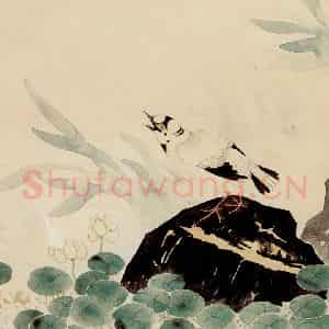 江寒汀《花鸟四屏》国画花鸟作品图片鉴赏