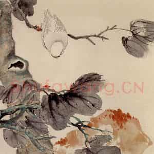 江寒汀《花鸟四屏》国画花鸟作品图片鉴赏