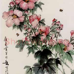 黄幻吾《花卉蜜蜂》国画花鸟作品图片鉴赏
