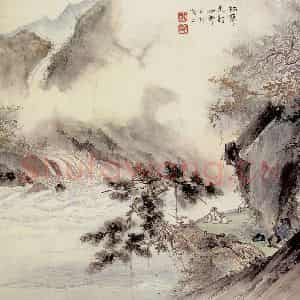 胡也佛《松声泉韵》国画综合作品图片鉴赏