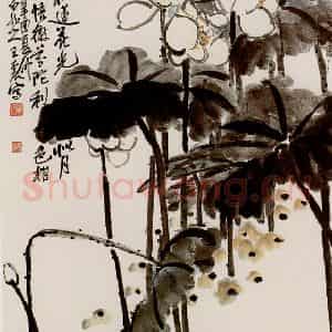 王霞《荷花》国画花鸟作品图片鉴赏