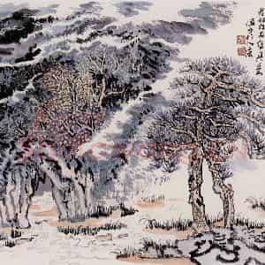 陆俨少《山水》国画山水作品图片鉴赏