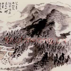 陆俨少《山水》国画山水作品图片鉴赏