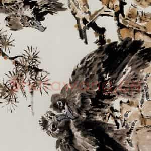 许鸿宾《秃鹫》国画花鸟作品图片鉴赏
