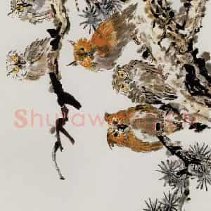许鸿宾《守护神》国画花鸟作品图片鉴赏