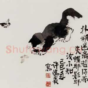 许鸿宾《扑朔迷离》国画花鸟作品图片鉴赏