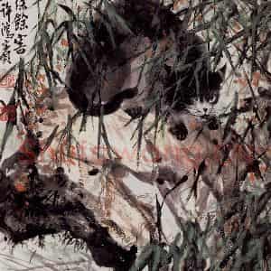 许鸿宾《小歇还记除余害》国画花鸟作品图片鉴赏