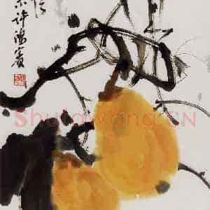 许鸿宾《秋信》国画花鸟作品图片鉴赏