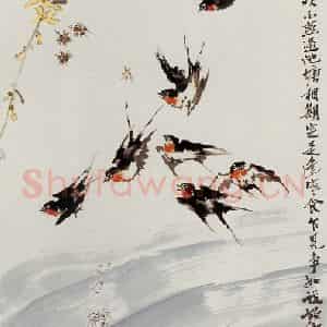 许鸿宾《回归》国画花鸟作品图片鉴赏