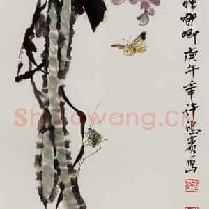 许鸿宾《风暖虫唧唧》国画花鸟作品图片鉴赏