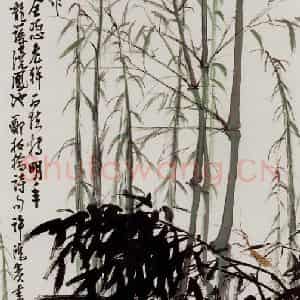 许鸿宾《新竹高于旧竹枝》国画花鸟作品图片鉴赏