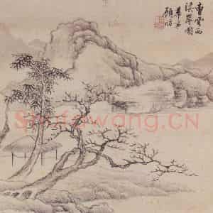 顾昉《仿古山水册》国画山水作品图片鉴赏