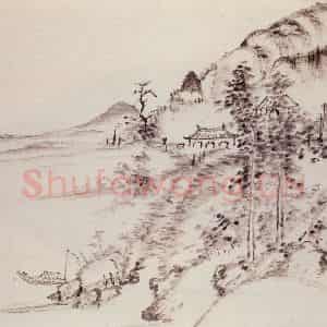 清代 曾熙《干笔山水册(十二帧)》国画山水作品图片鉴赏